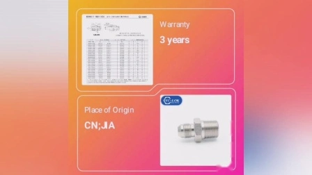 Jic 남성 74도 콘 미터법 남성 캡티브 씰 플레어 튜브 피팅